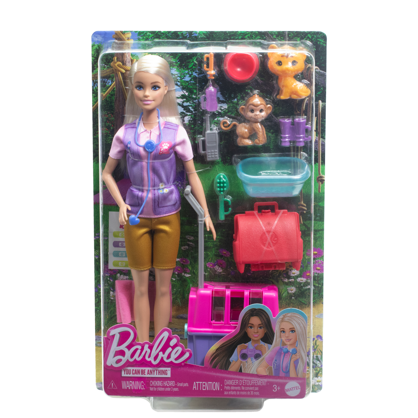 Barbie-Sauvetage D¡¯Animaux-Coffret Poup¨¦e Blonde et Accessoires