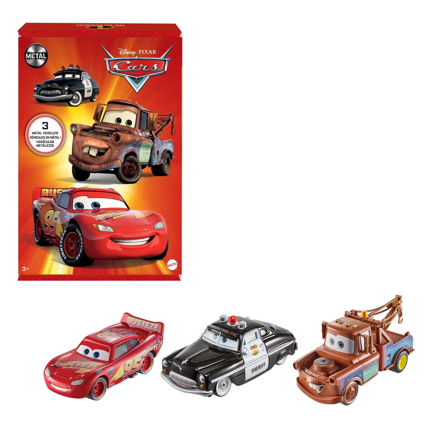 Cars de Disney y Pixar Diecast Veh¨ªculo de Juguete Paquete de 3 Personajes